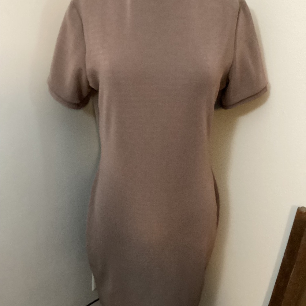 Lew Magram vintage taupe dress ladies med